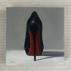 “Shoeaholic I” Oil on Canvas Christian Louboutin Painting