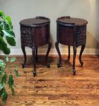 Mahogany carved Louis XIV French Provincial nightstands