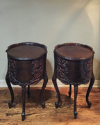 Mahogany carved Louis XIV French Provincial nightstands