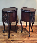 Mahogany carved Louis XIV French Provincial nightstands