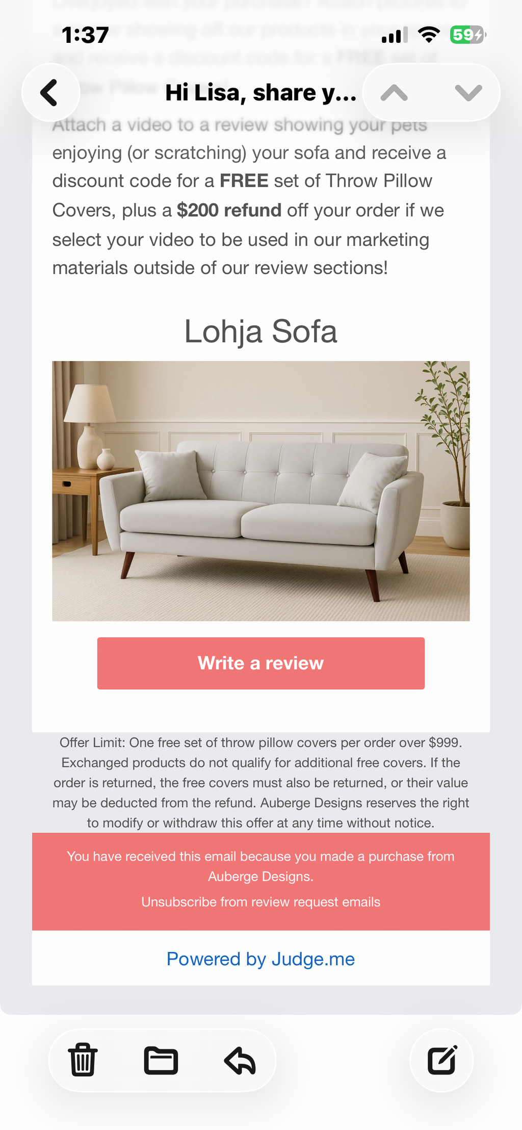 Sofa-Auberge Designs-pet friendly