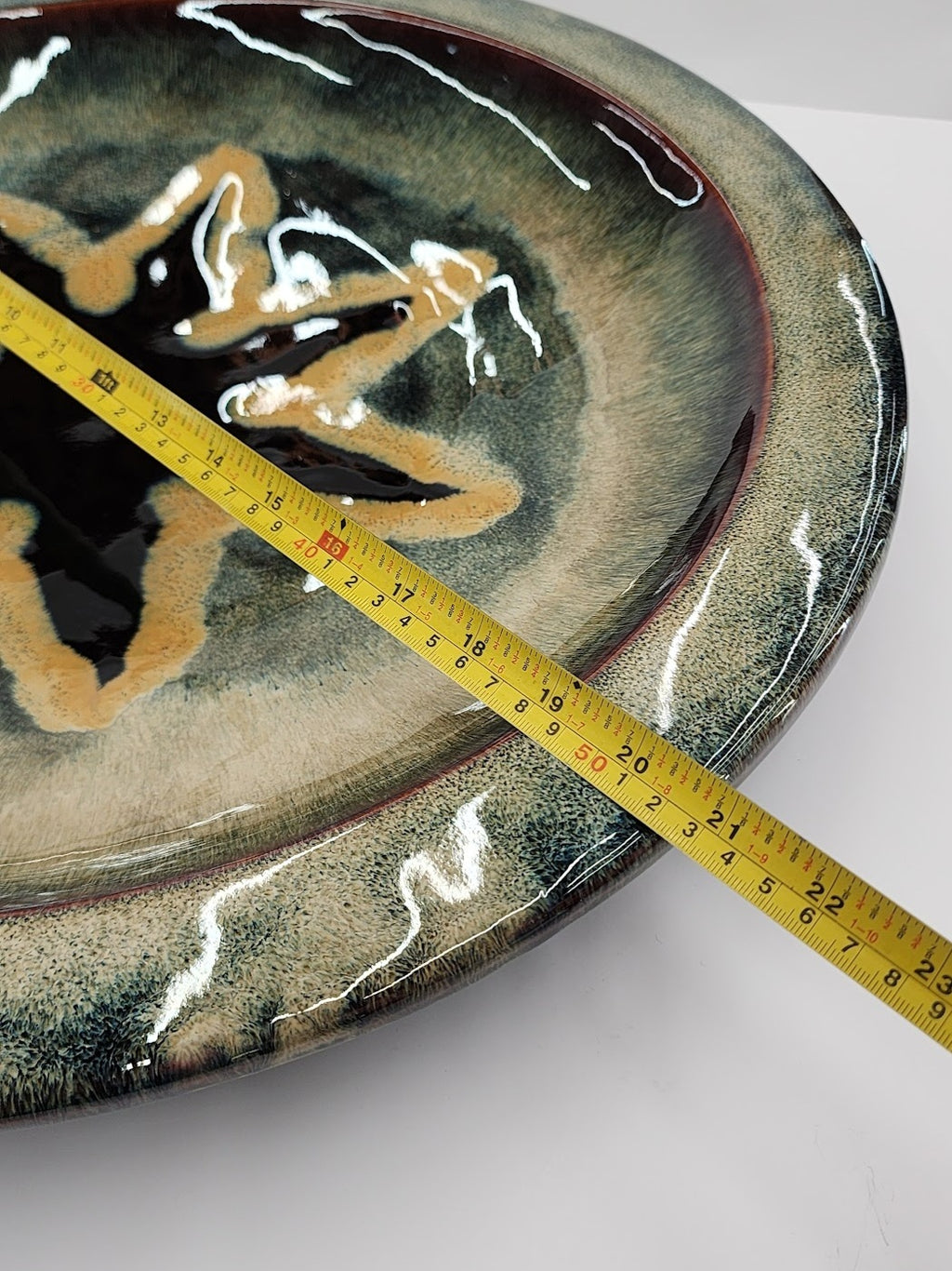 Mid-century modern glazed ceramic platter