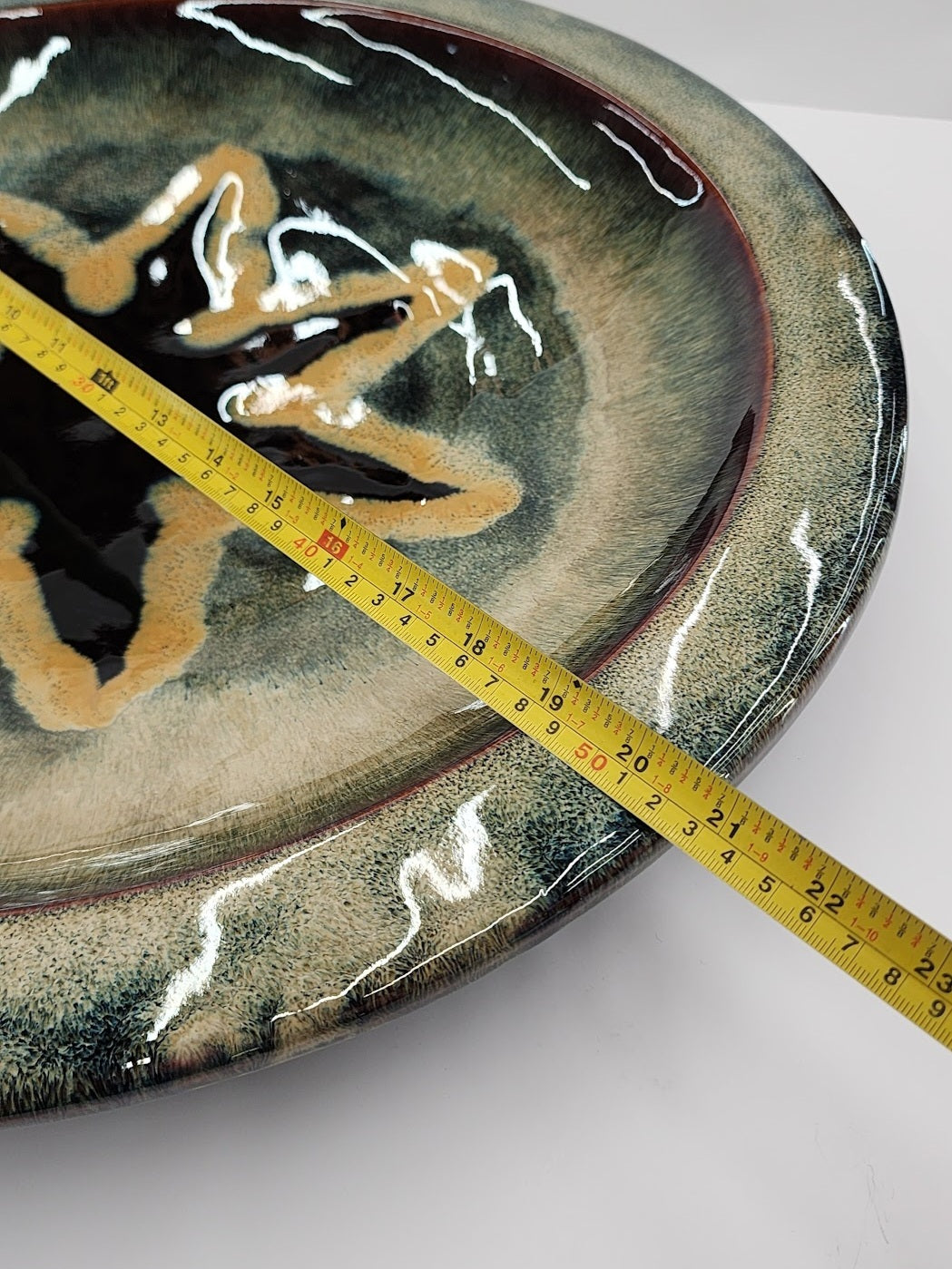 Mid-century modern glazed ceramic platter