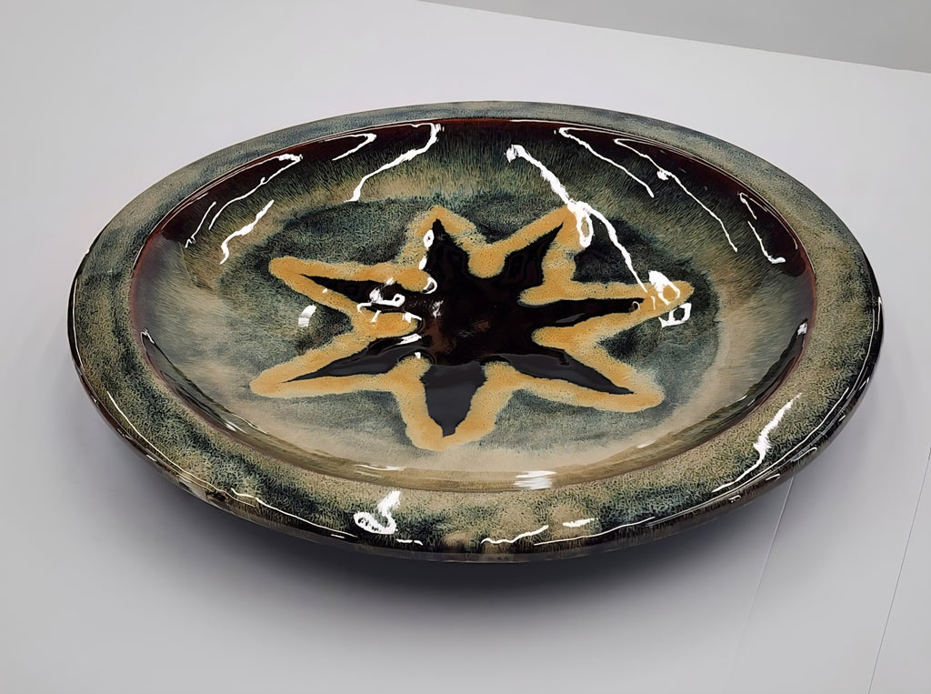 Mid-century modern glazed ceramic platter
