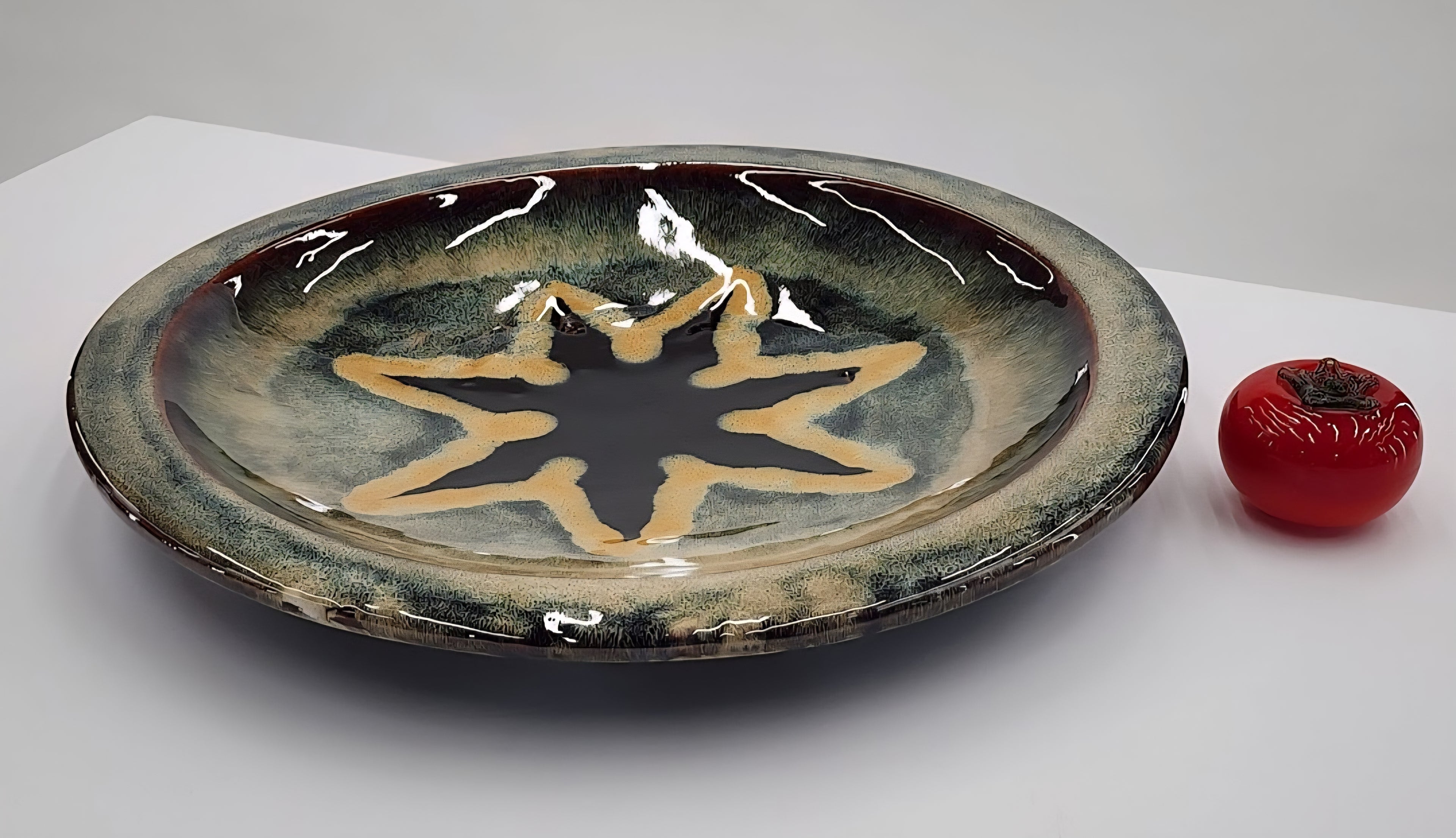 Mid-century modern glazed ceramic platter