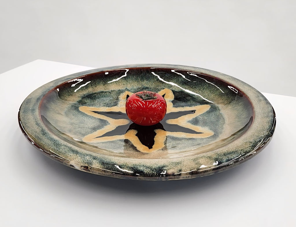Mid-century modern glazed ceramic platter