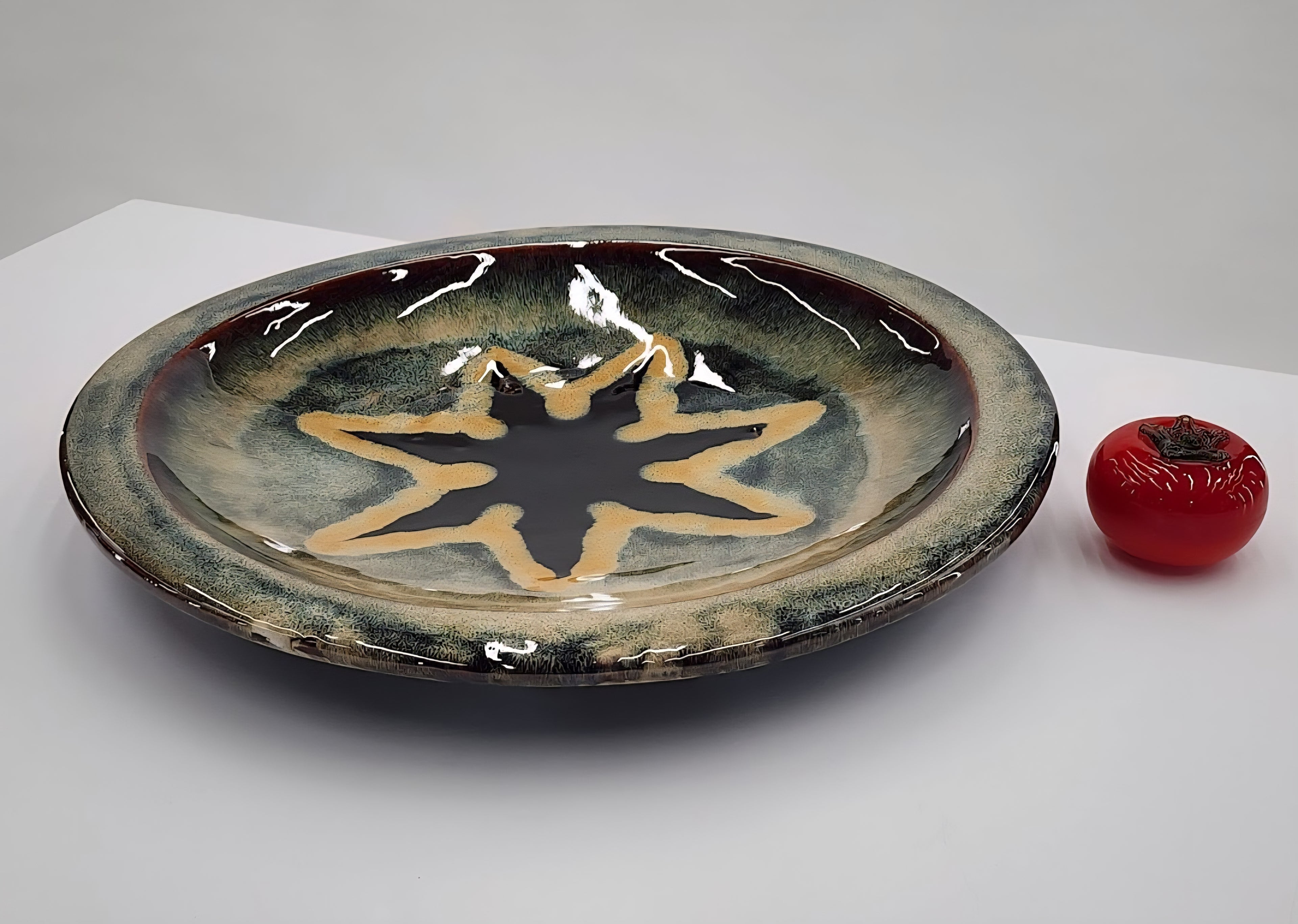 Mid-century modern glazed ceramic platter