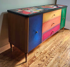 Mid-century modern unique Cubism inspired dresser
