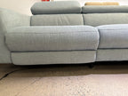 Emilia Light blue fabric reclining sectional sofa (open box)
