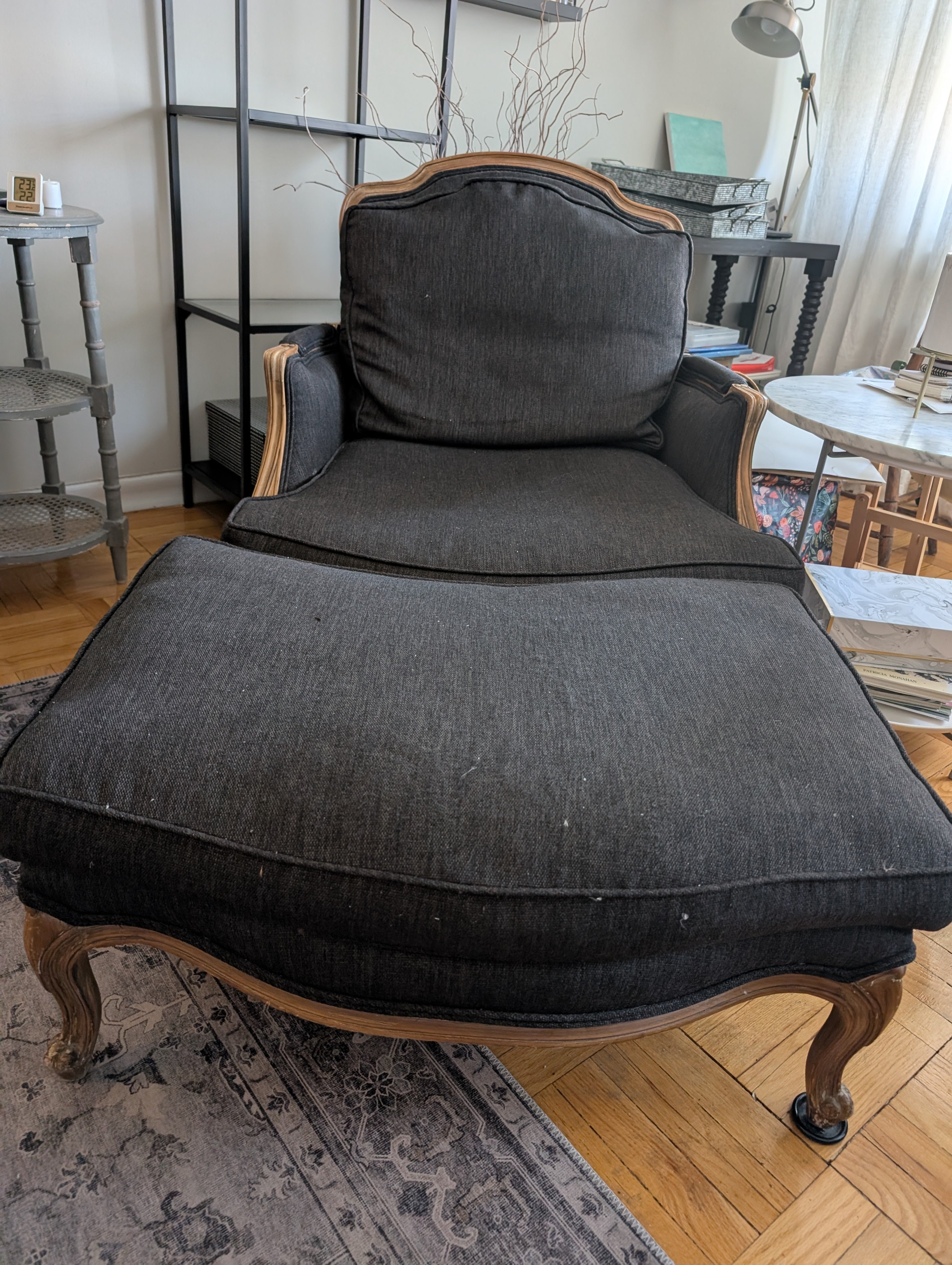 Bergere chair and ottoman