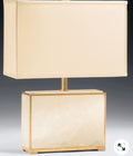 Vintage Alabaster Cube Lamp with Brass Trim