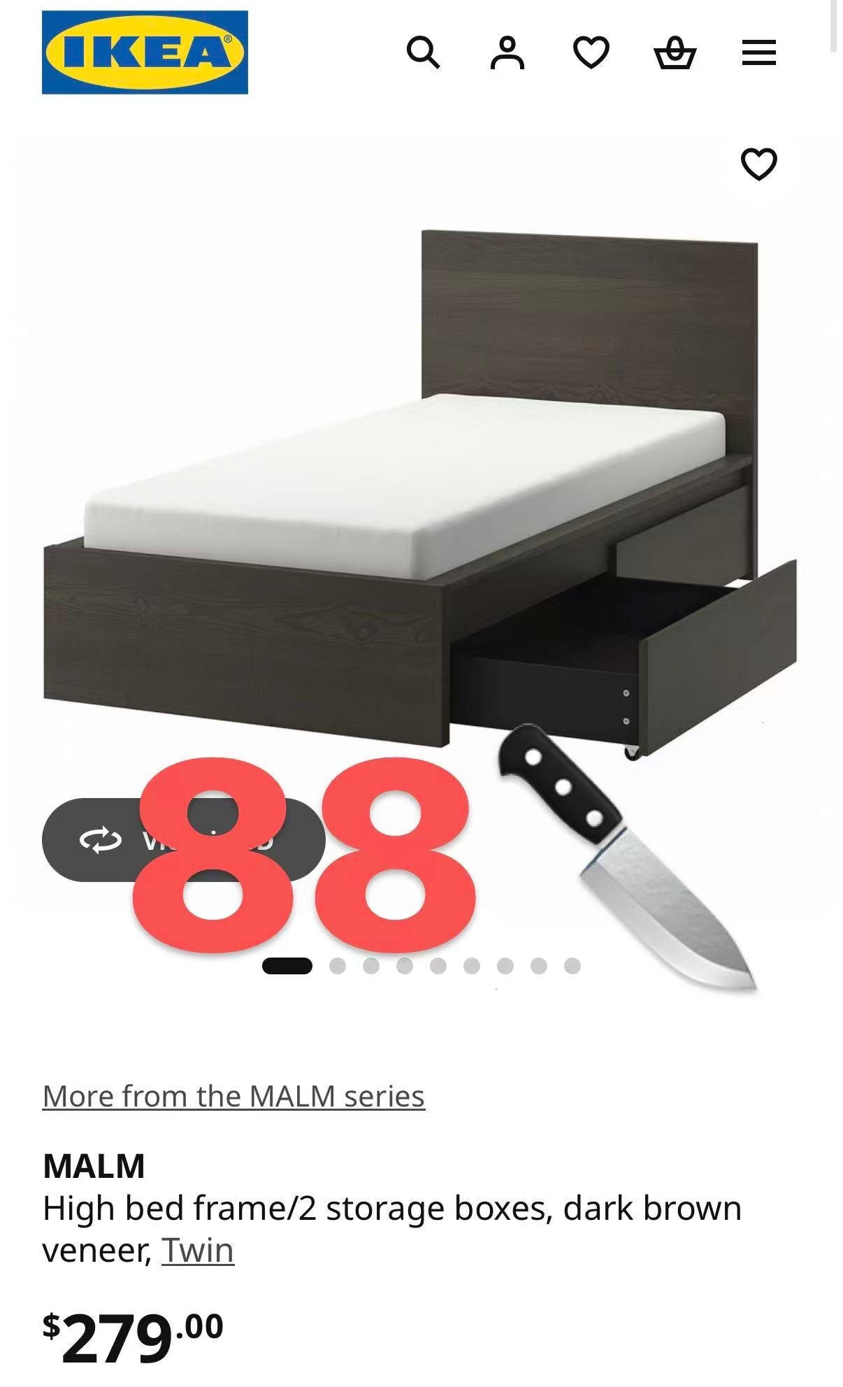 Black queen size bed Ikea