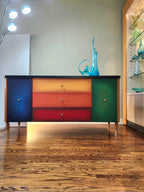 Mid-century modern unique Cubism inspired dresser