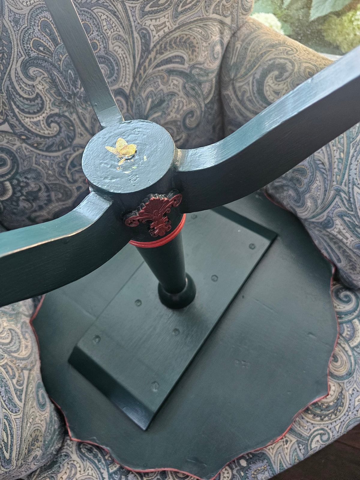 White Peacock Accent Table