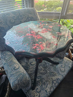 White Peacock Accent Table
