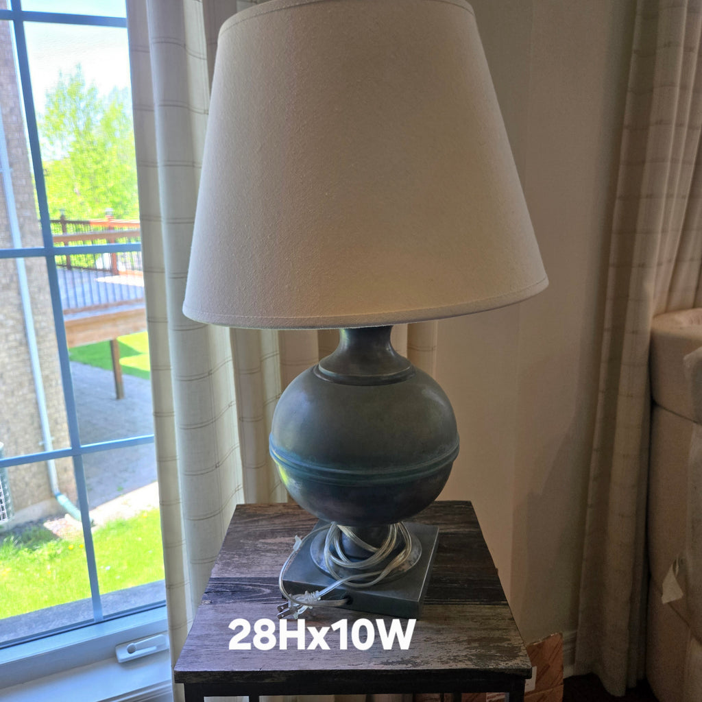 Mid-Century Modern Metal Table Lamp stunning Patina