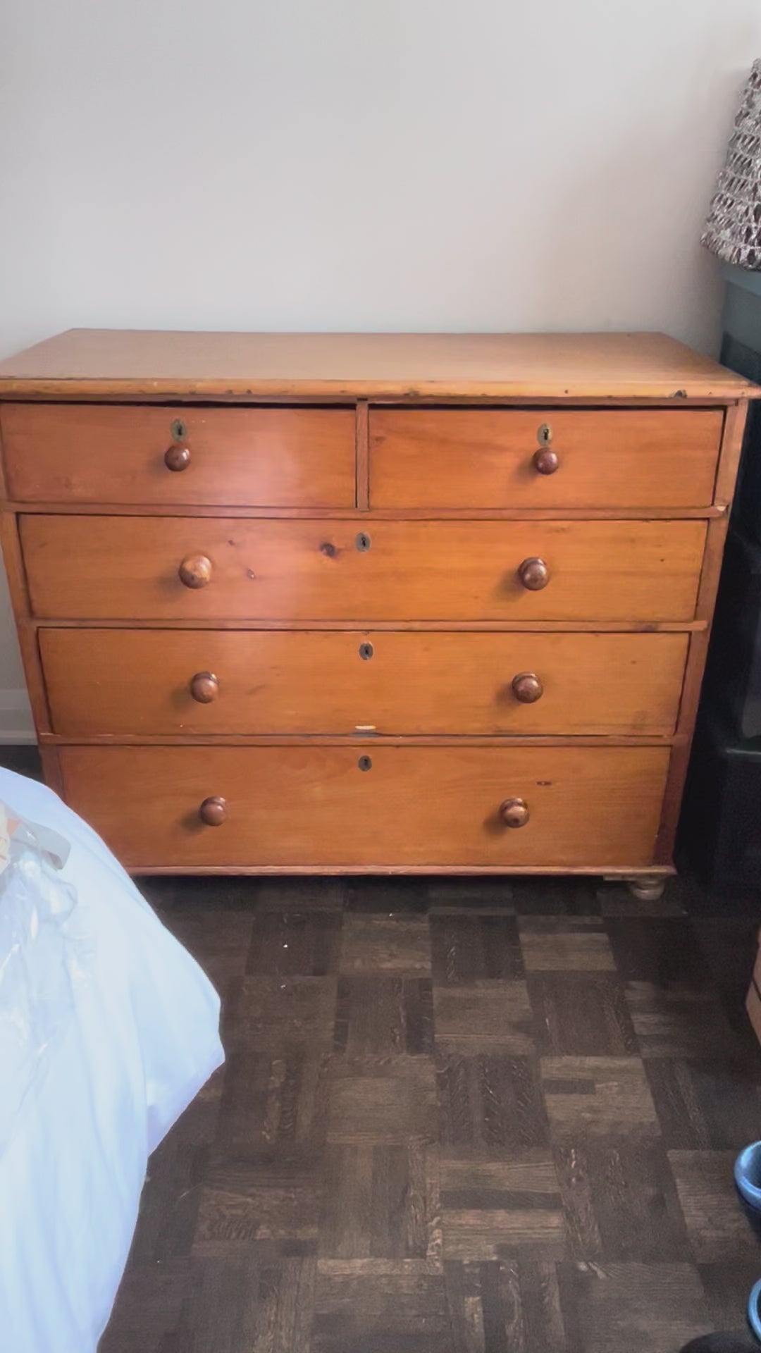 Vintage pine dresser and mirror