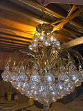 Gold Chandelier with Crystal Pendants