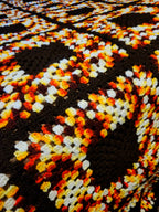 Mid-century modern hand knitted king size acrylic afghan blanket