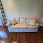 Vintage Jacquard Floral 3-Seat Sofa - Cream / Beige
