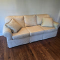 Vintage Jacquard Floral 3-Seat Sofa - Cream / Beige