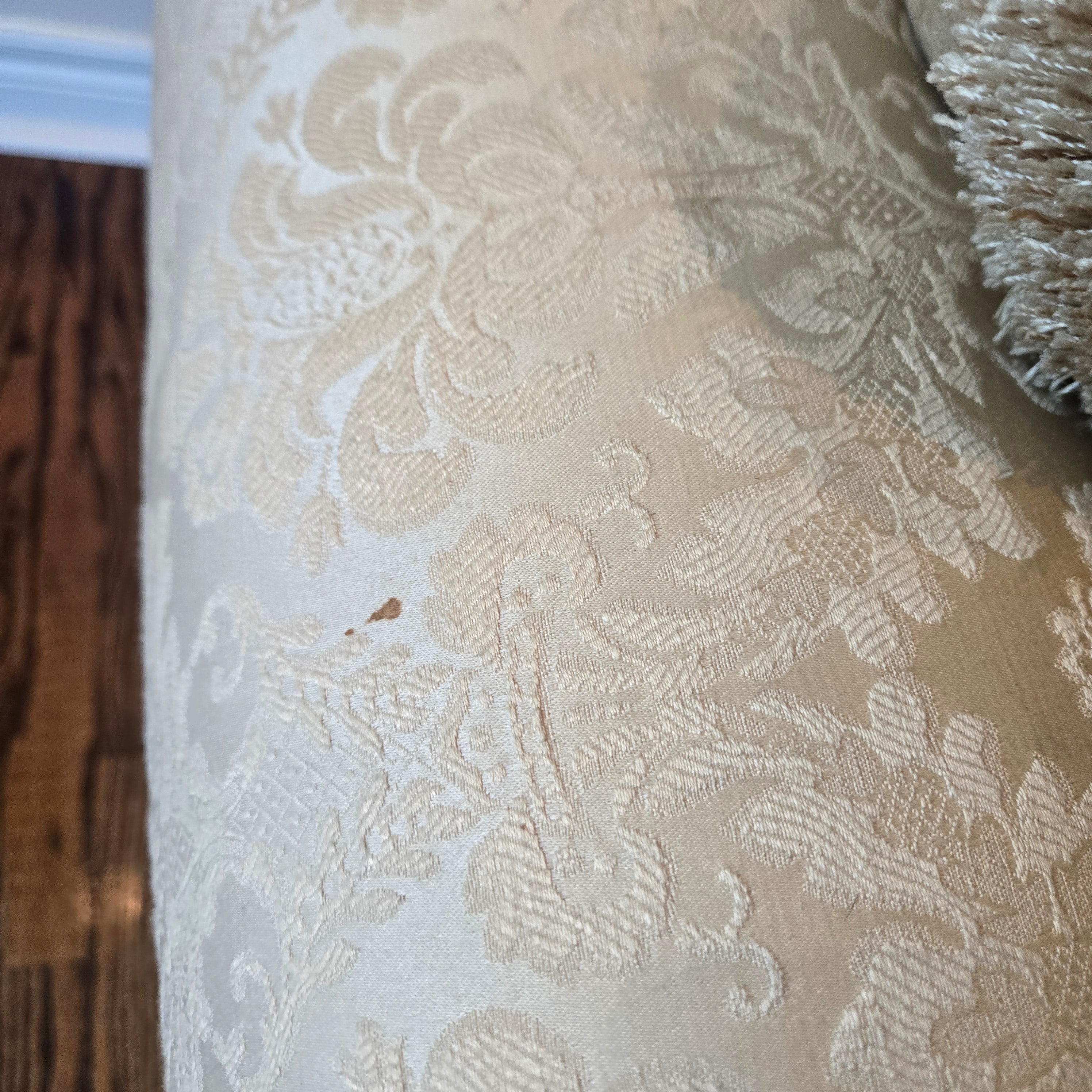 Vintage Jacquard Floral 3-Seat Sofa - Cream / Beige