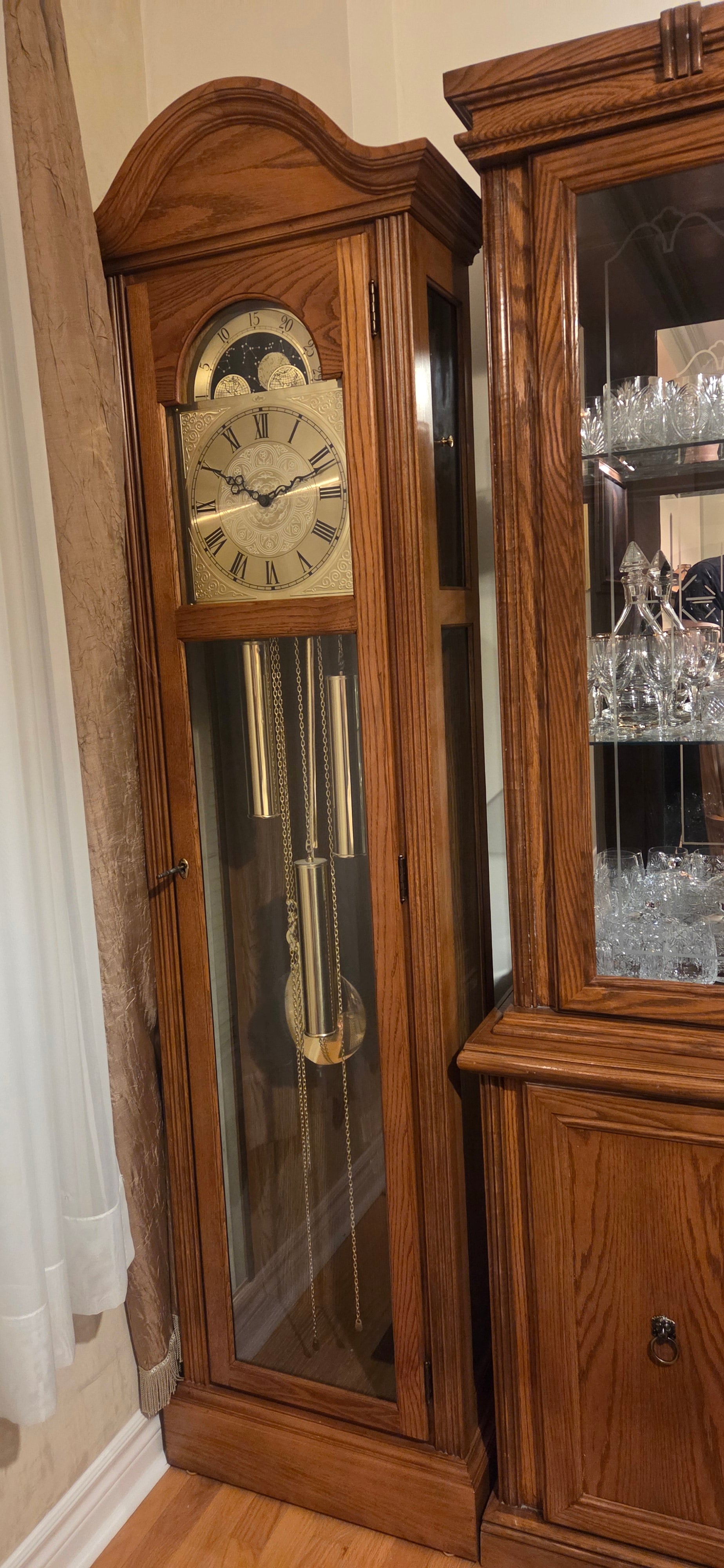 8 Piece Dining Set with Grandfather Clock