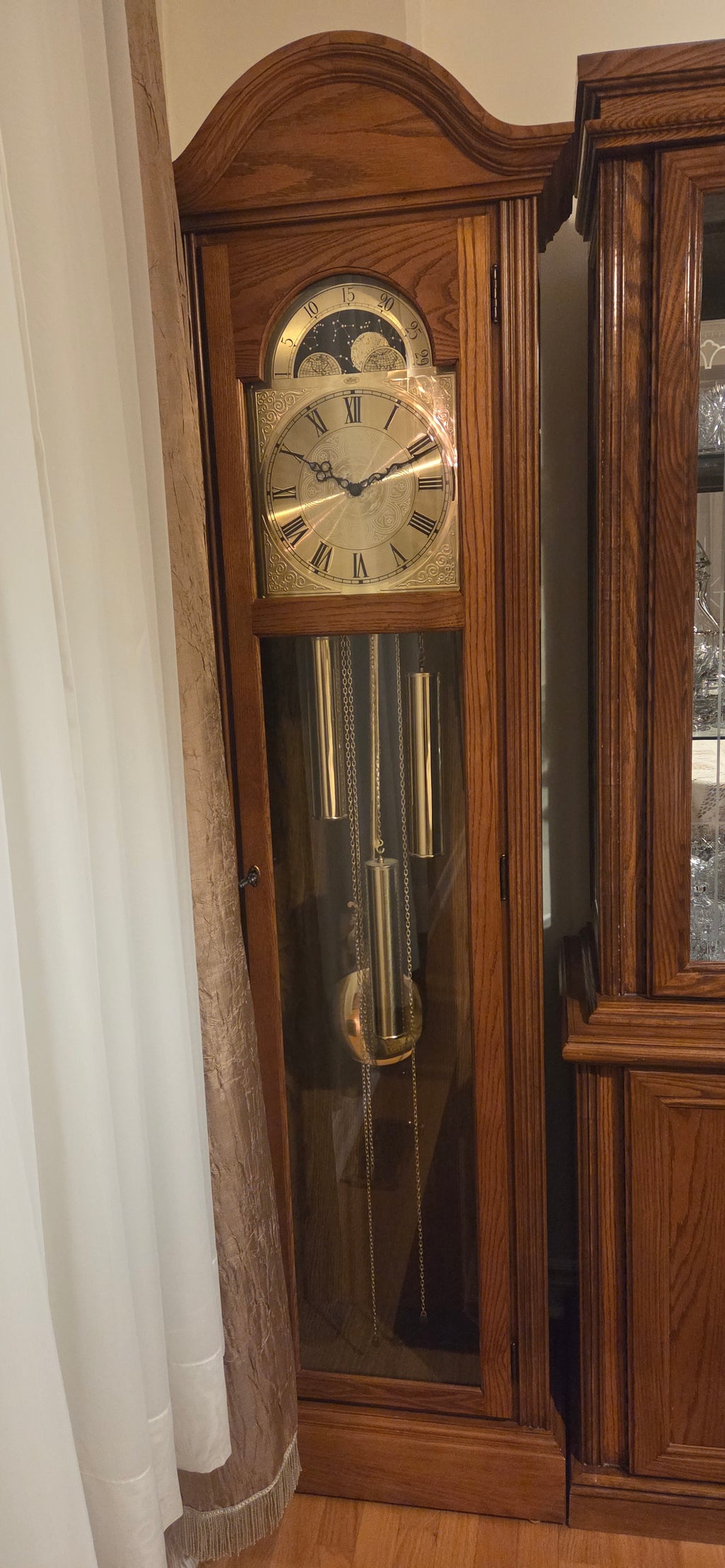 8 Piece Dining Set with Grandfather Clock
