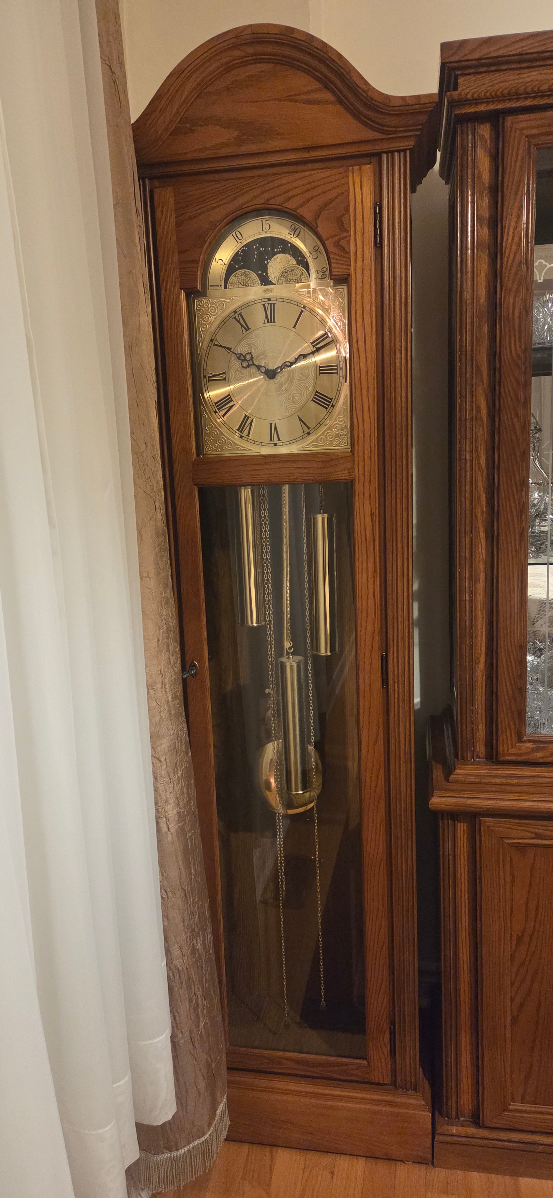 8 Piece Dining Set with Grandfather Clock