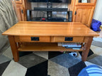 Mormon handcrafted maple T.V. Stand Hutch and coffee table