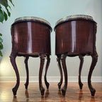 Antique Louis XIV French Provincial round drum nightstands