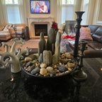 Large Decorative Stone & Driftwood Centerpiece Bowl & More