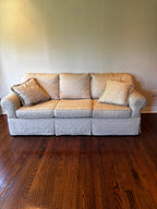Vintage Jacquard Floral 3-Seat Sofa - Cream / Beige