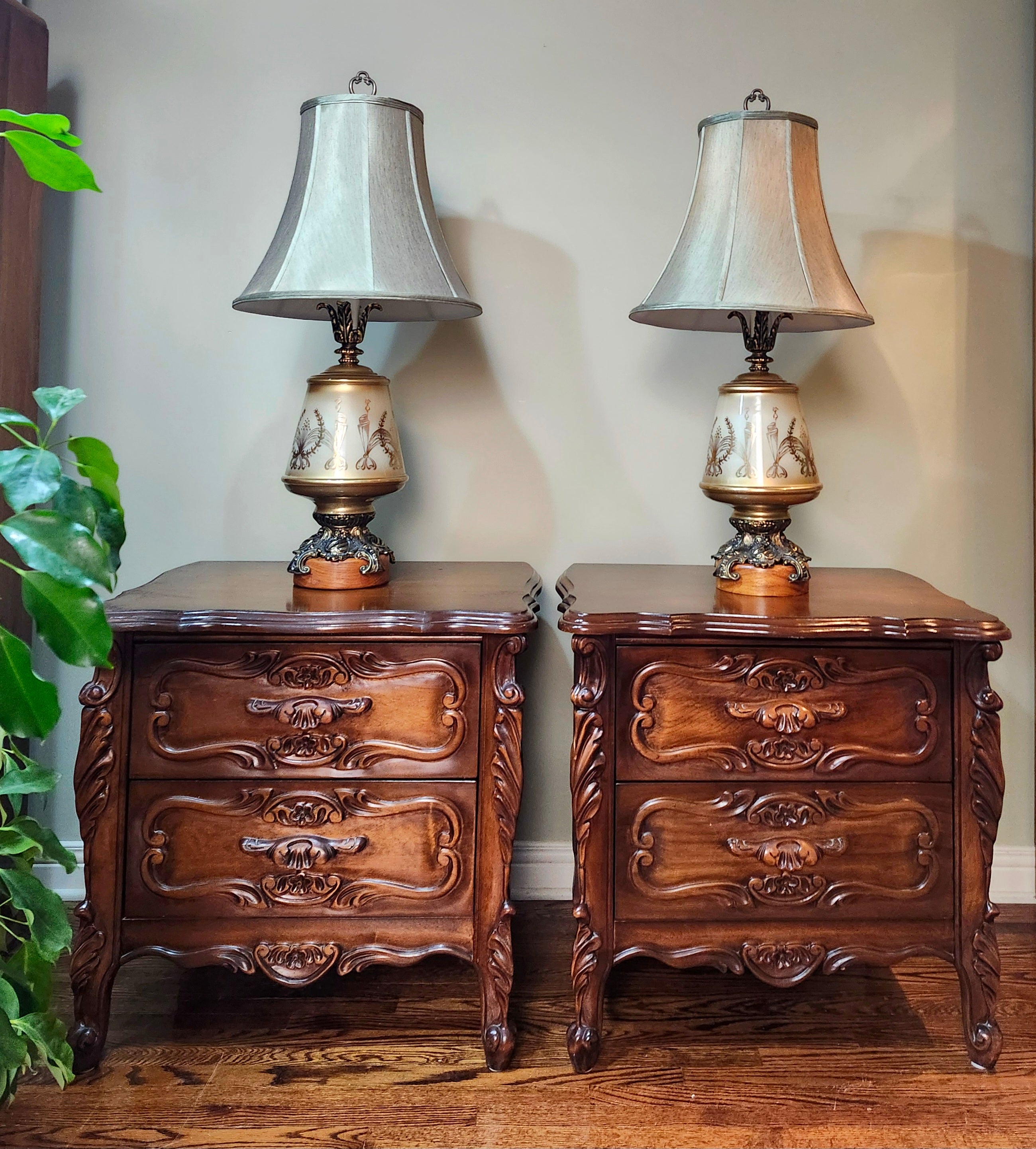 Hollywood Regency Opaline Lamps (X2)