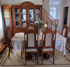 8 piece dining set with grandfather clock