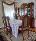 8 piece dining set with grandfather clock