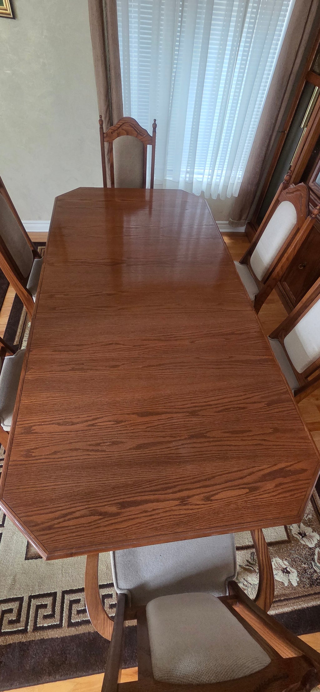 8 piece dining set with grandfather clock