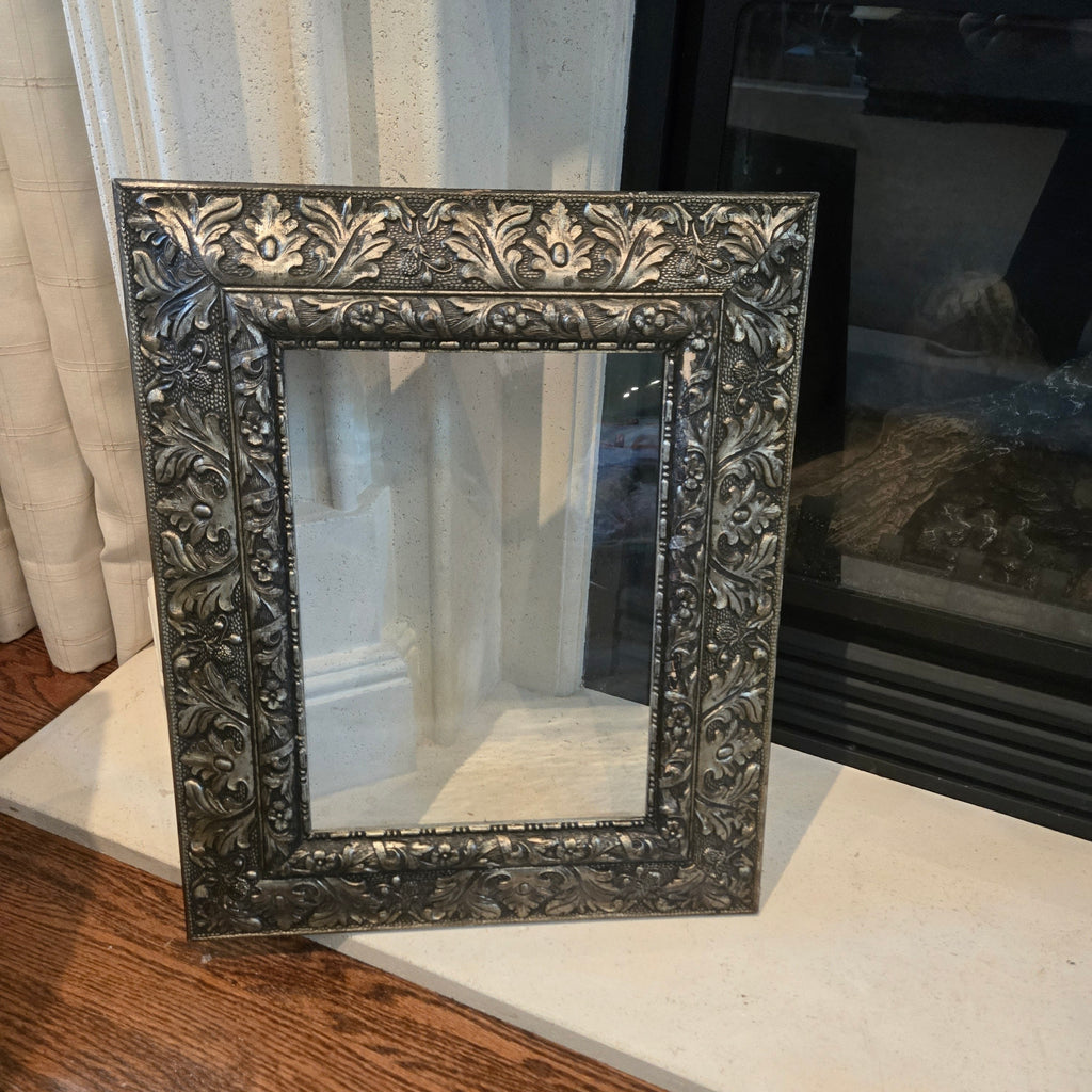 Antique 19th Century Italian Monastery Carved Mirror Frame - Gold Tone Patina