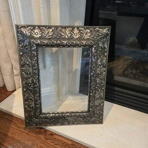 Antique 19th Century Italian Monastery Carved Mirror Frame - Gold Tone Patina