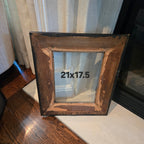 Antique 19th Century Italian Monastery Carved Mirror Frame - Gold Tone Patina