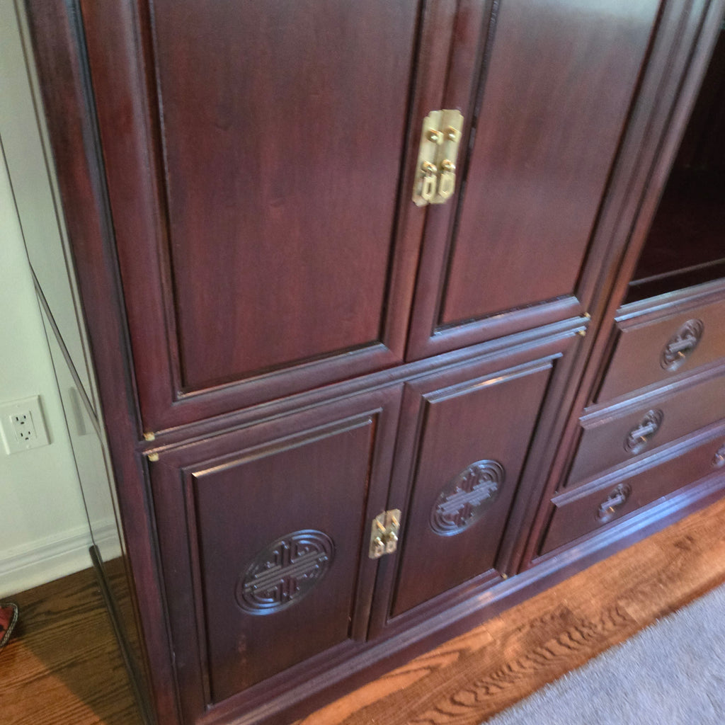 Custom Made Solid Rosewood Chinese Style Display Cabinet / Large Wall Unit