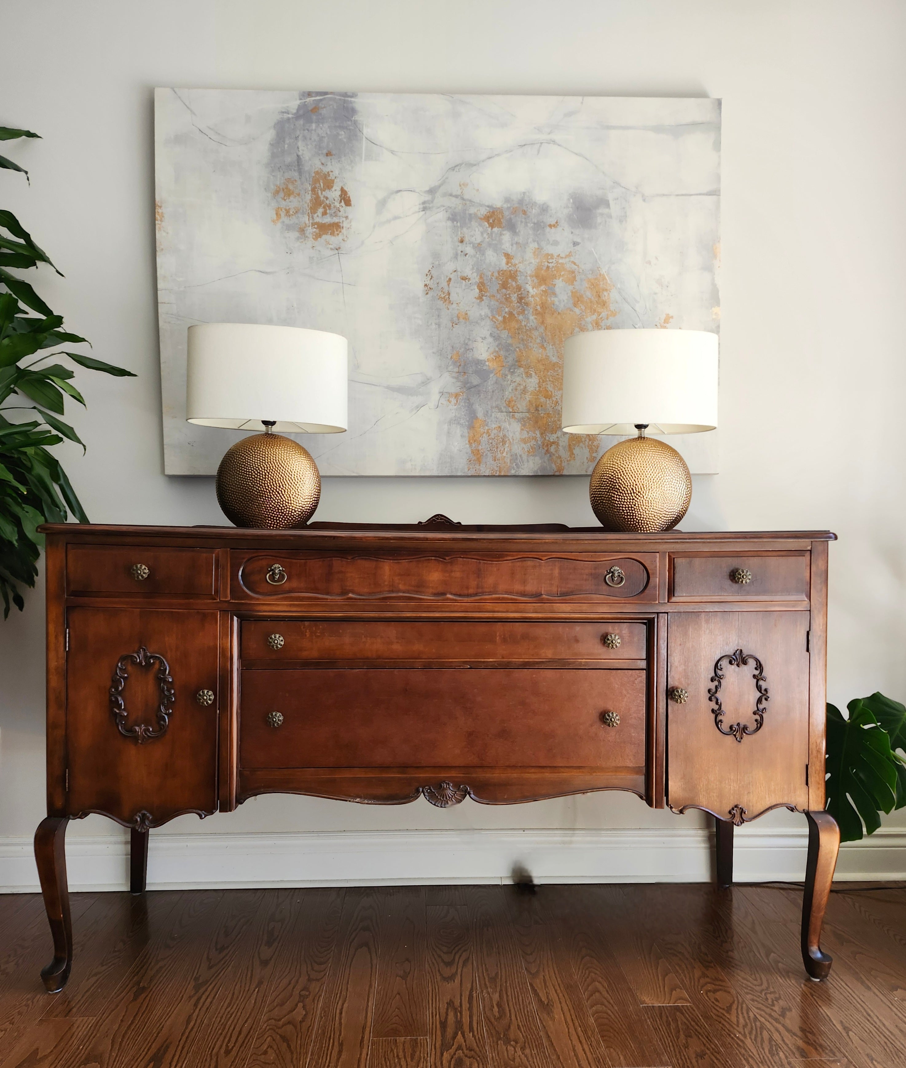 Knetchel mahogany Queen Anne credenza sideboard buffet
