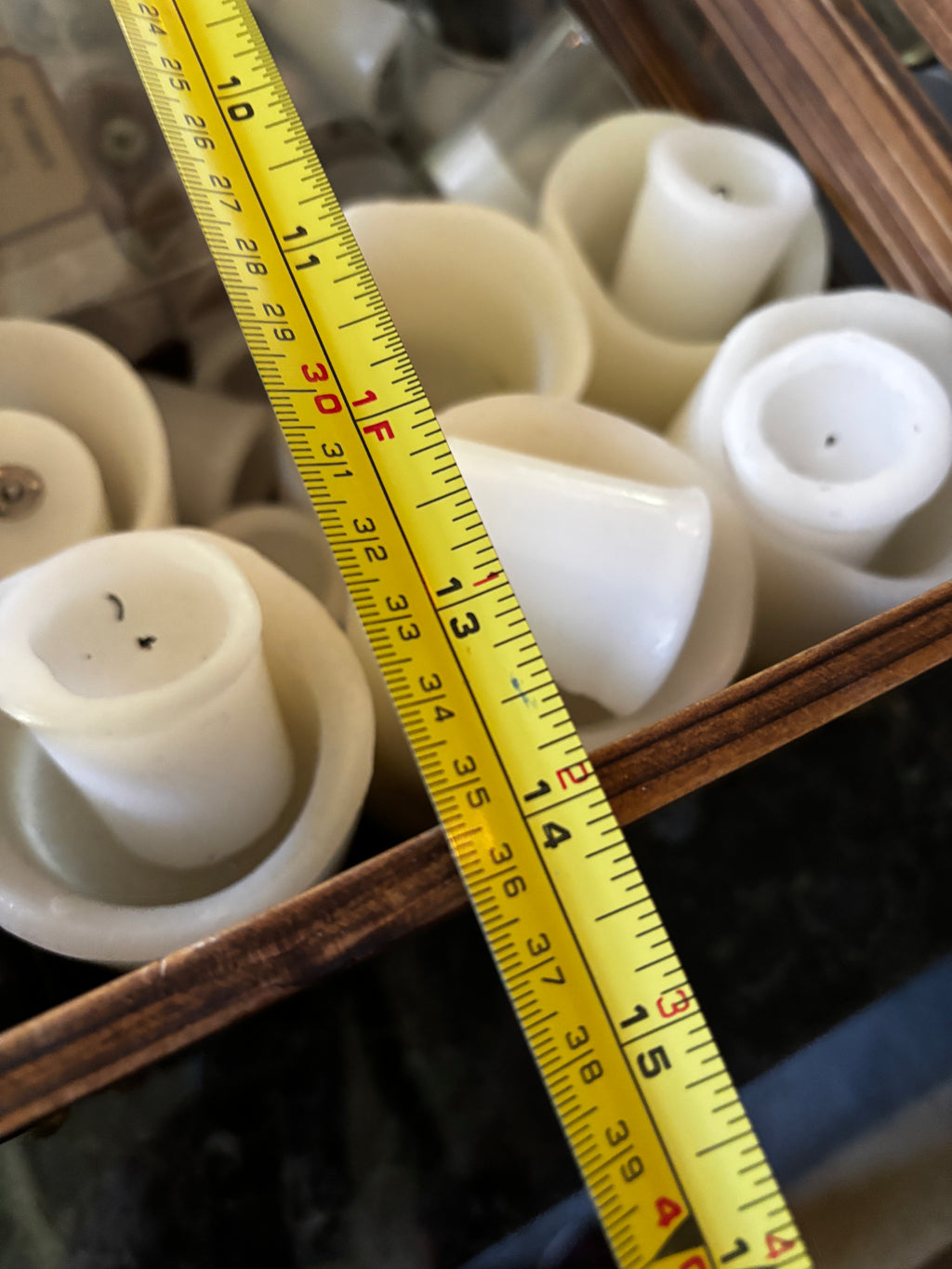 Vintage Style Glass Hurricane Candle Holders with Wrought Iron Bases