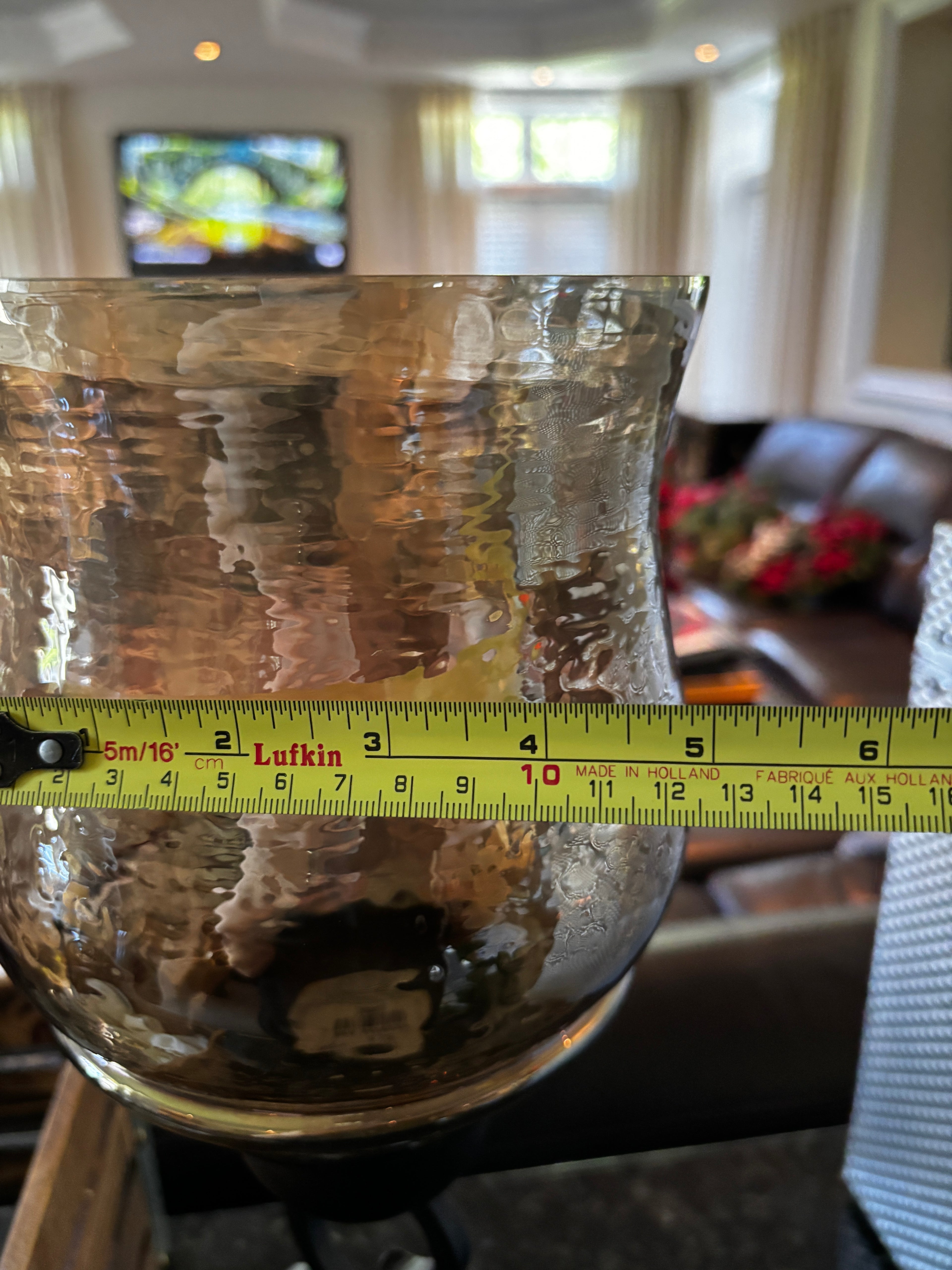 Vintage Style Glass Hurricane Candle Holders with Wrought Iron Bases