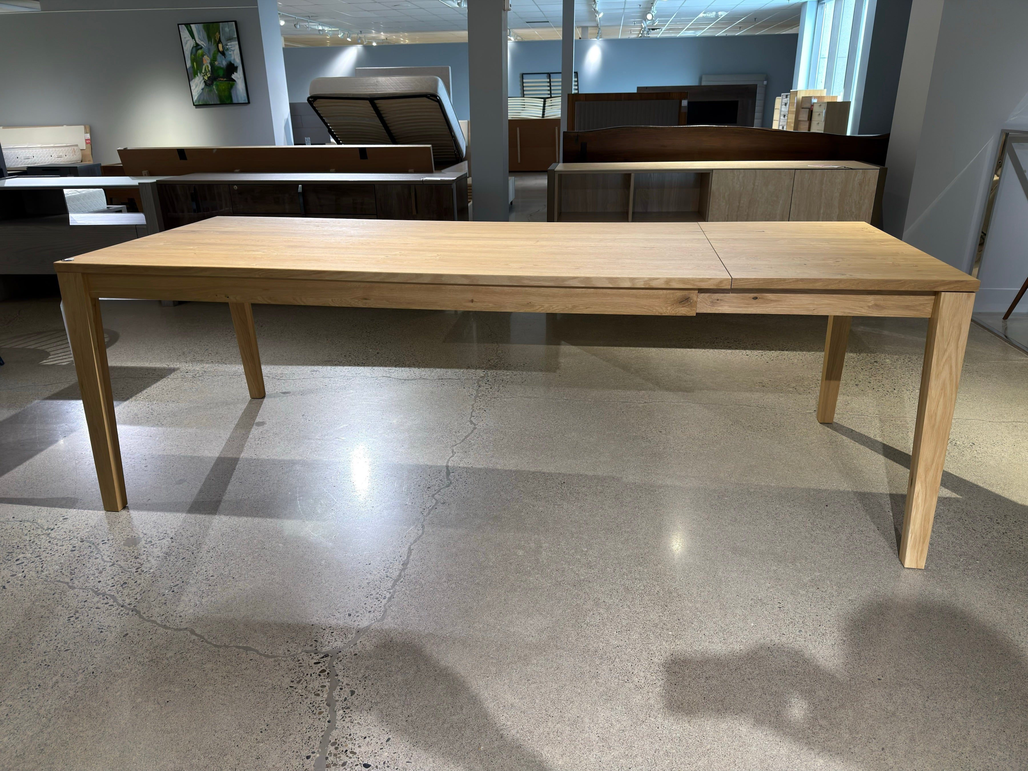 Nicolas light brown wood extendable dining table (open box)
